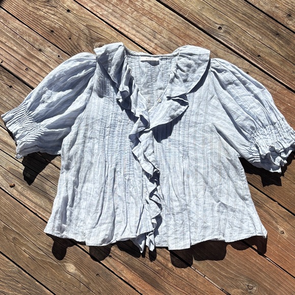 DOEN RUFFLE STRIPE TOP - M/L - Picture 4 of 7